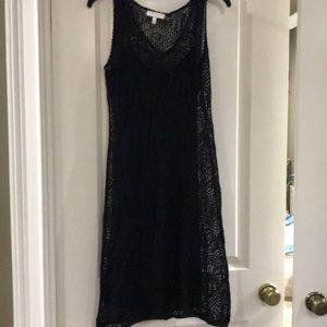 Chais black lined dress with lace overlay